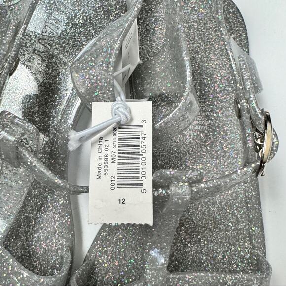 Old Navy Girls Silver Glitter Fisherman Ankle Strap Sandals Sz 12 - Picture 5 of 10